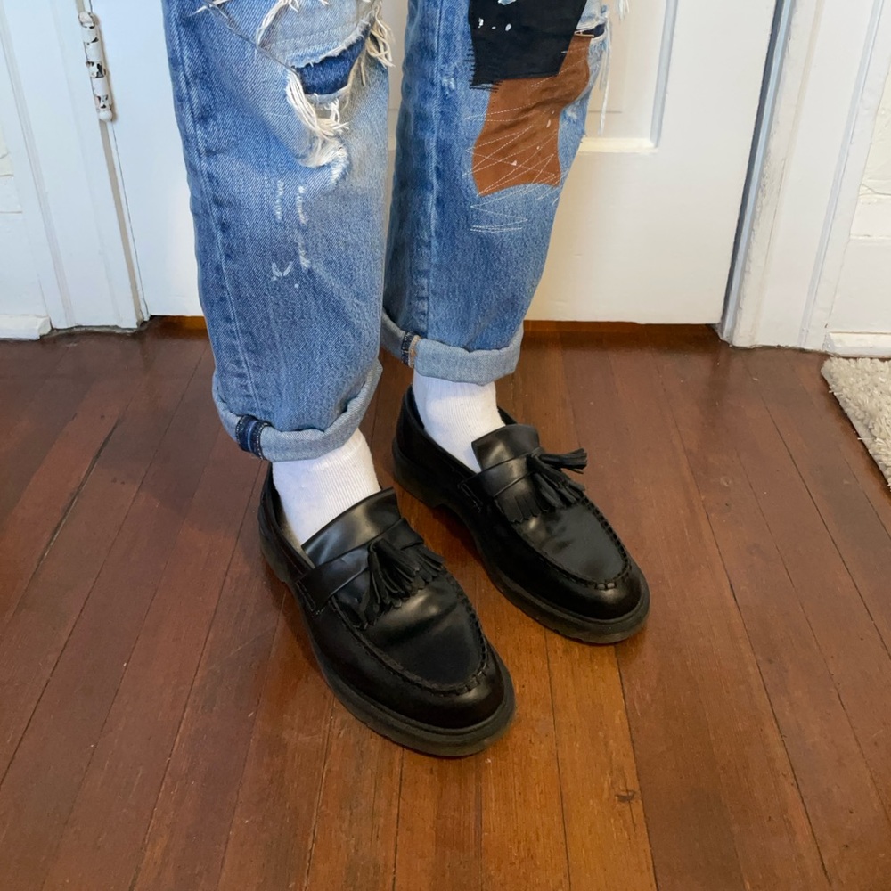 Dr./Doc Martens Black Adrian Smooth Leather Tassel Loafers Size 12